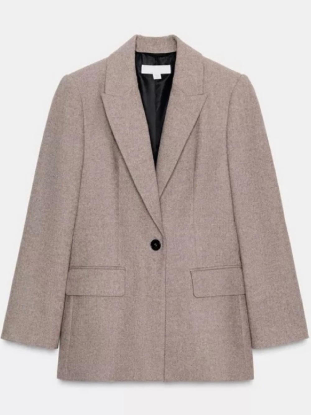 Zara Single Button Herringbone Blazer